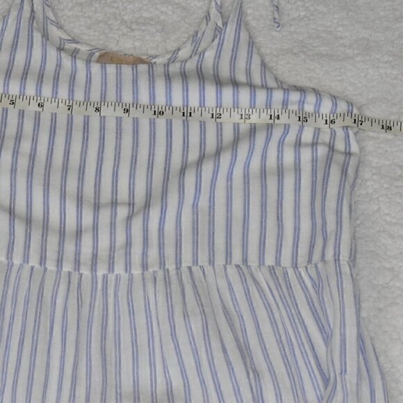 Love Gap Dreamwell Crinkle Stripe Tiered Midi Slightly Sheer Night Dress - Picture 4 of 7